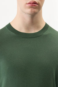 Palco Knit Sweater in English Green Merino Wool
