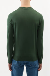 Palco Knit Sweater in English Green Merino Wool