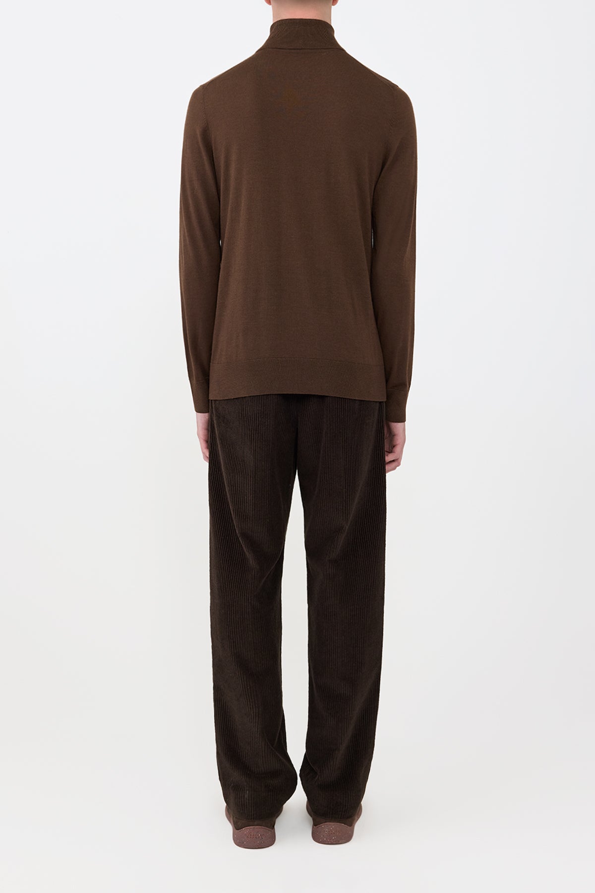 Jermaine Knit Turtleneck in Chocolate Merino Wool