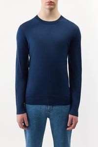 Palco Knit Sweater in Electric Navy Merino Wool