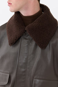 チョコレートレザーのグラントジャケット