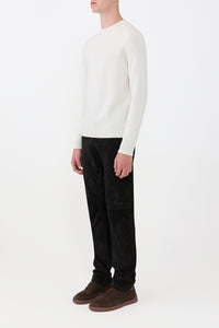 Francesco Knit Sweater in Ivory Cashmere