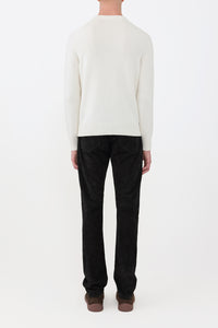 Francesco Knit Sweater in Ivory Cashmere