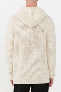 Aditi Knit Hoodie in Ivory Cashmere Boucle
