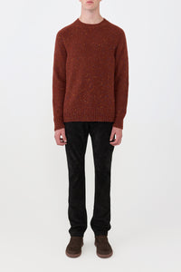 Daniel Knit Sweater in Burnt Sienna Multi Speckle Cashmere