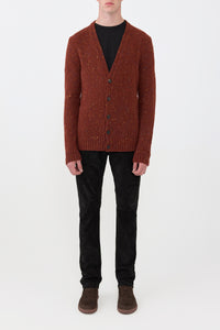 Ailis Knit Cardigan in Burnt Sienna Multi Speckle Cashmere