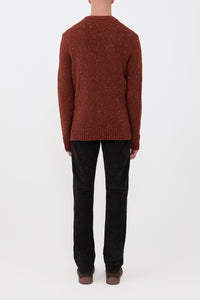 Ailis Knit Cardigan in Burnt Sienna Multi Speckle Cashmere