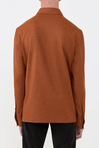 Abbe Shirt in Rust Wool Cashmere Flannel