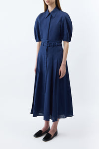 Sansi Top in Electric Navy Aloe Linen