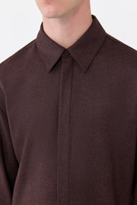 Abbe Shirt in Burnt Sienna Wool Cashmere Flannel