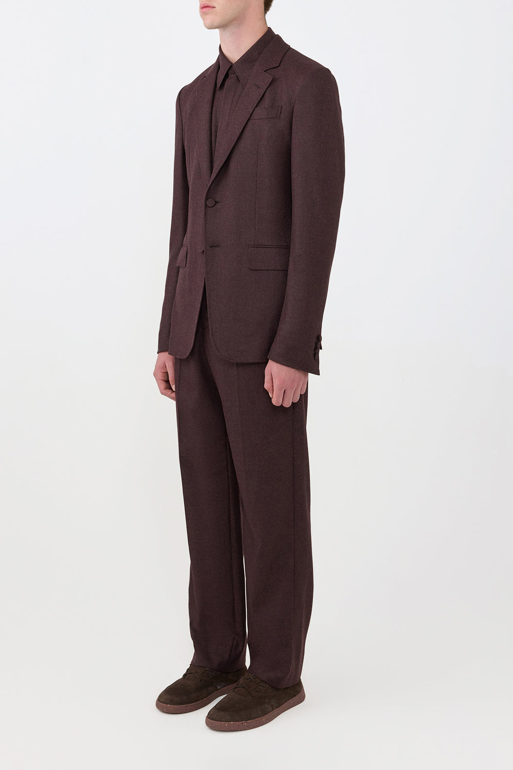 Irving Jacket in Burnt Sienna Wool Cashmere Flannel