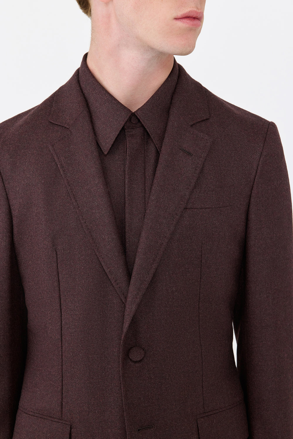 Irving Jacket in Burnt Sienna Wool Cashmere Flannel