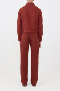 バーントシエナリサイクルコットンデニムのバリートラッカー