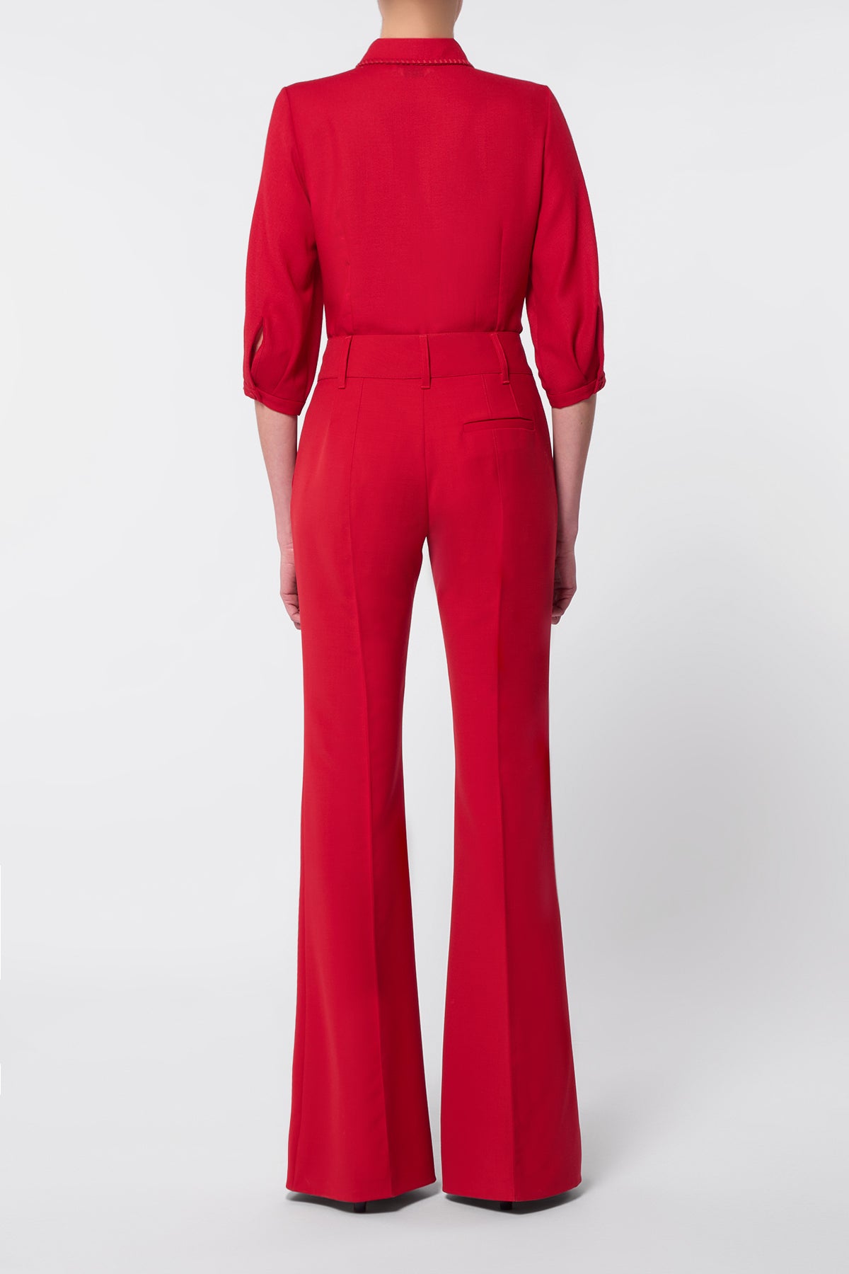 Hadley Blouse in Scarlet Red Virgin Wool