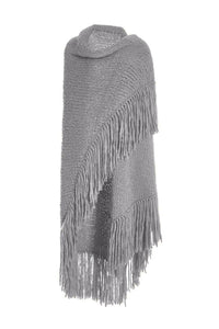 Lauren Knit Wrap in Heather Grey Welfat Cashmere
