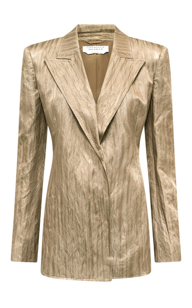 【VIP価格】GABRIELA HEARST Ruched silk Mairi Blazer MAIRI_JACKET_GUNMETALcopy_gran