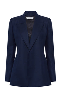 Mairi Blazer in Navy Wool Cashmere Flannel