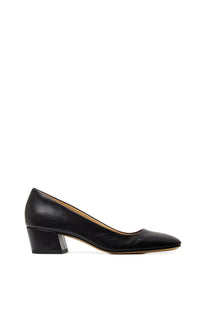 Agathe Heel in Black Leather