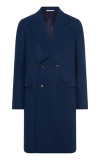 Mcaffrey Coat in Electric Navy Speckled Cashmere