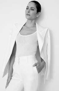Rhein Flare Pant in Ivory Linen Twill
