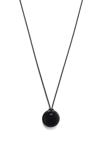 Disk Necklace in Black Ceramic