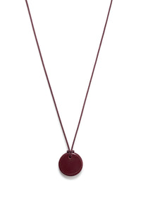 Disk Necklace in Bordeaux Ceramic