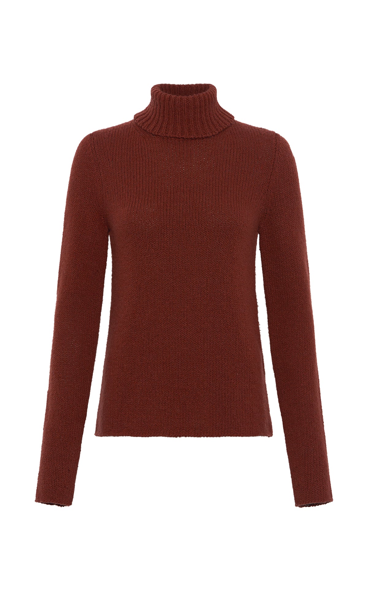 Nelle Knit Turtleneck in Burnt Sienna Cashmere
