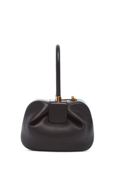 Nina Bag in Black Nappa Leather with Snakeskin Handle – Gabriela
