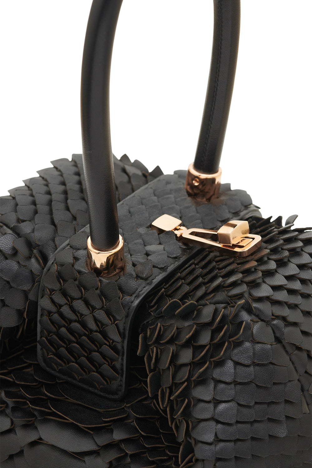 Nina Bag in Black Leather Snake Scales