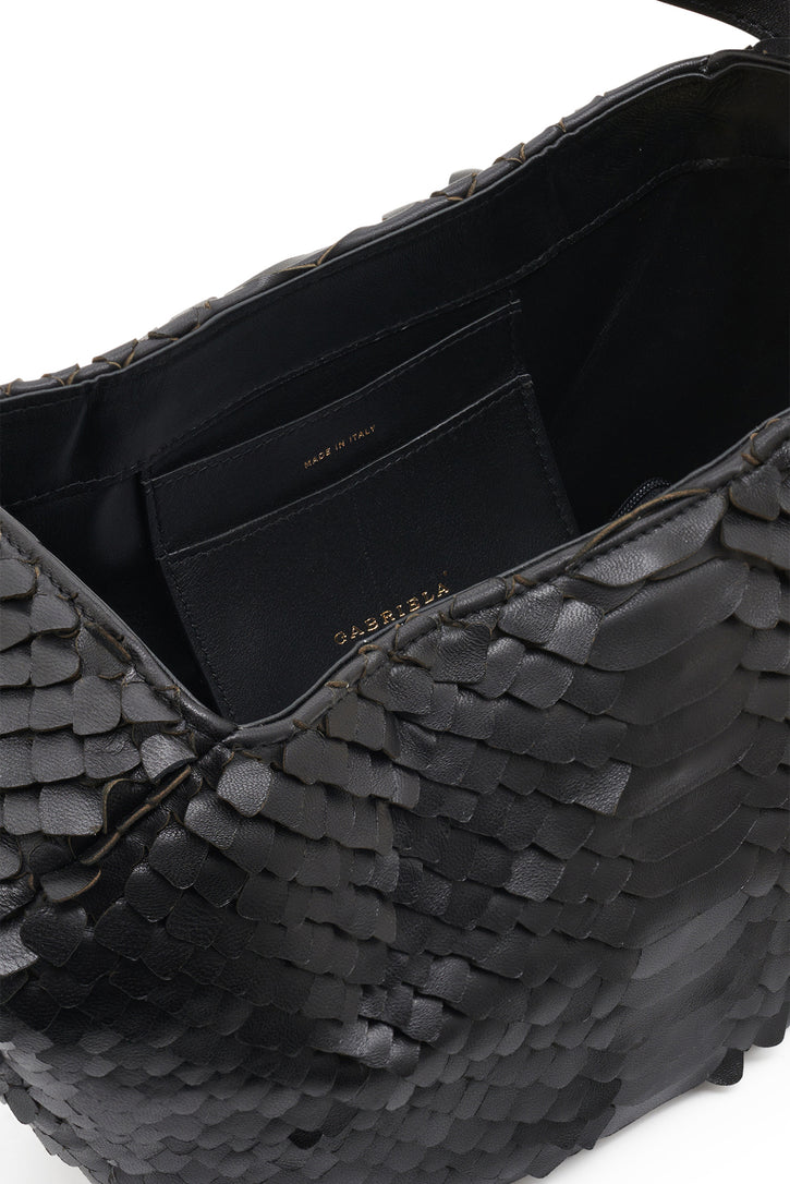Nina Bag in Black Leather Snake Scales
