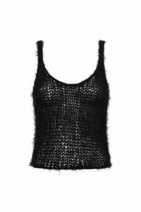 Nur Knit Tank Top in Black Silk Cashmere