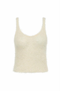 Off White Silk Cashmere Knit Tank Top - Flat Lay | Gabriela Hearst
