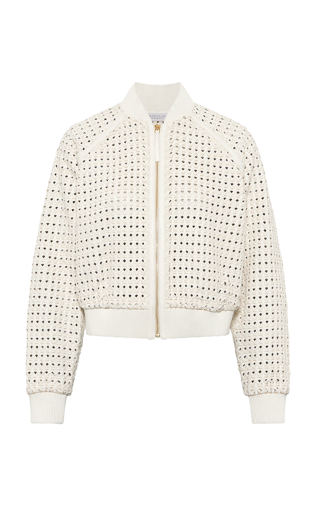Odin Bomber Jacket in White Woven Leather
