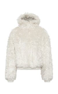 Orlando Hoodie in Ivory Silk Fur