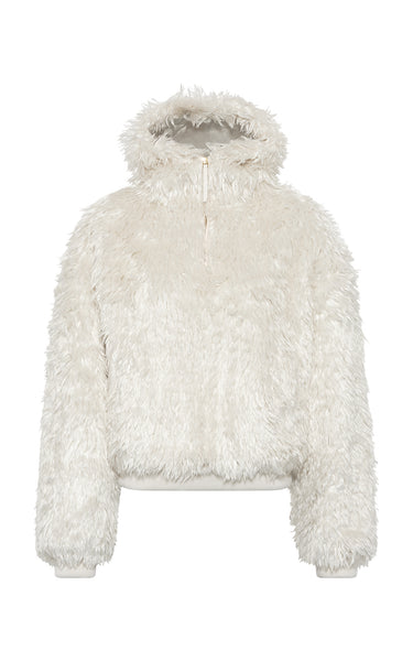 Women's Ivory Silk Fur Hoodie | Gabriela Hearst