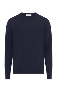 Palco Knit Sweater in Electric Navy Virgin Wool