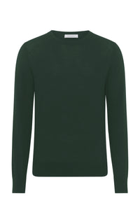 Palco Knit Sweater in English Green Virgin Wool
