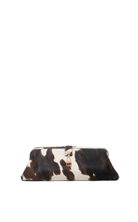 Paola Clutch in Ivory Cognac Multi Pony Hair