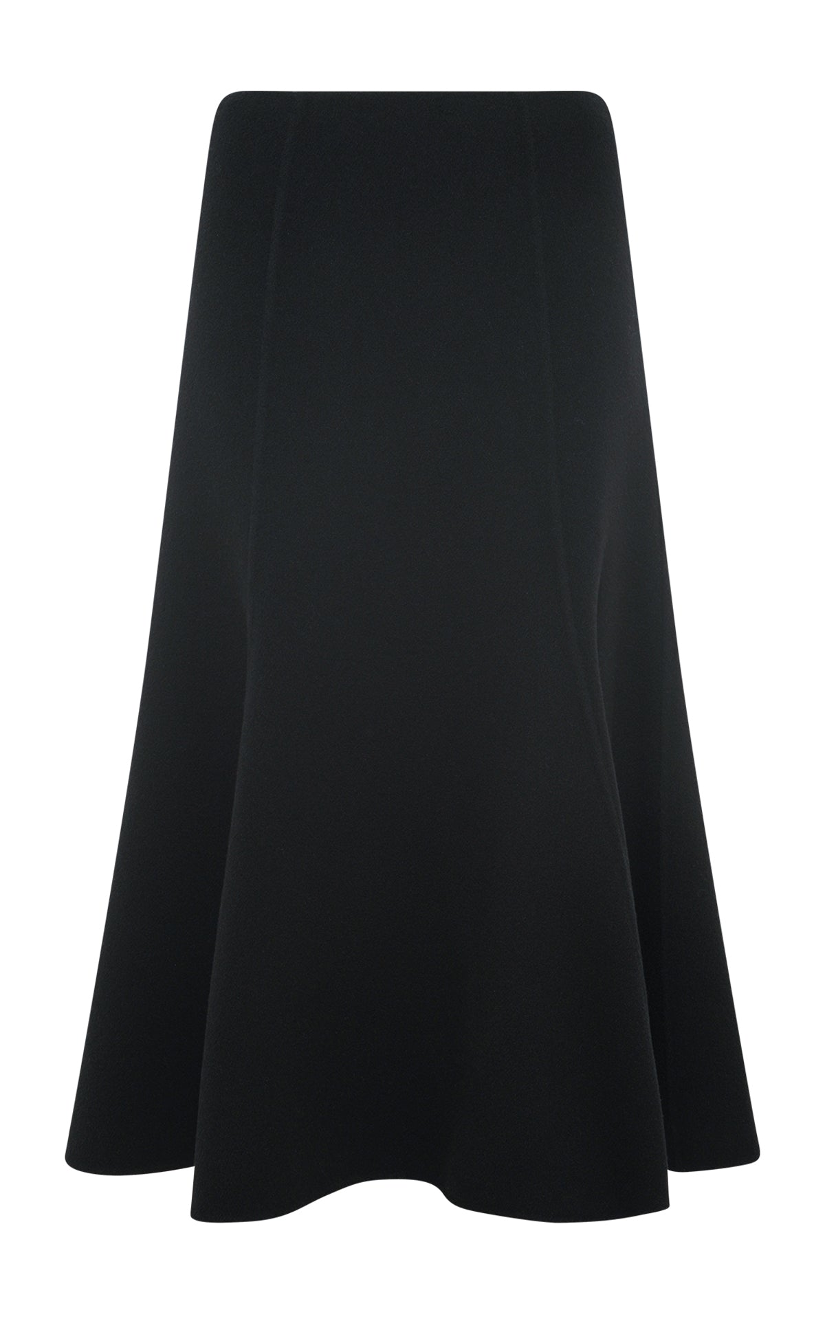 Patterson Midi Skirt in Black Double-Face Recycled Cashmere