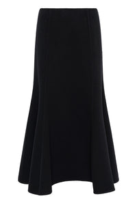Patterson Midi Skirt in Black Double-face Recycled Cashmere