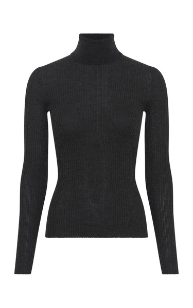 トップス SHINYA Raquel charcoal gray apicem wool Peppe Knit Turtleneck in Charcoal Cashmere Silk – Gabriela Hearst