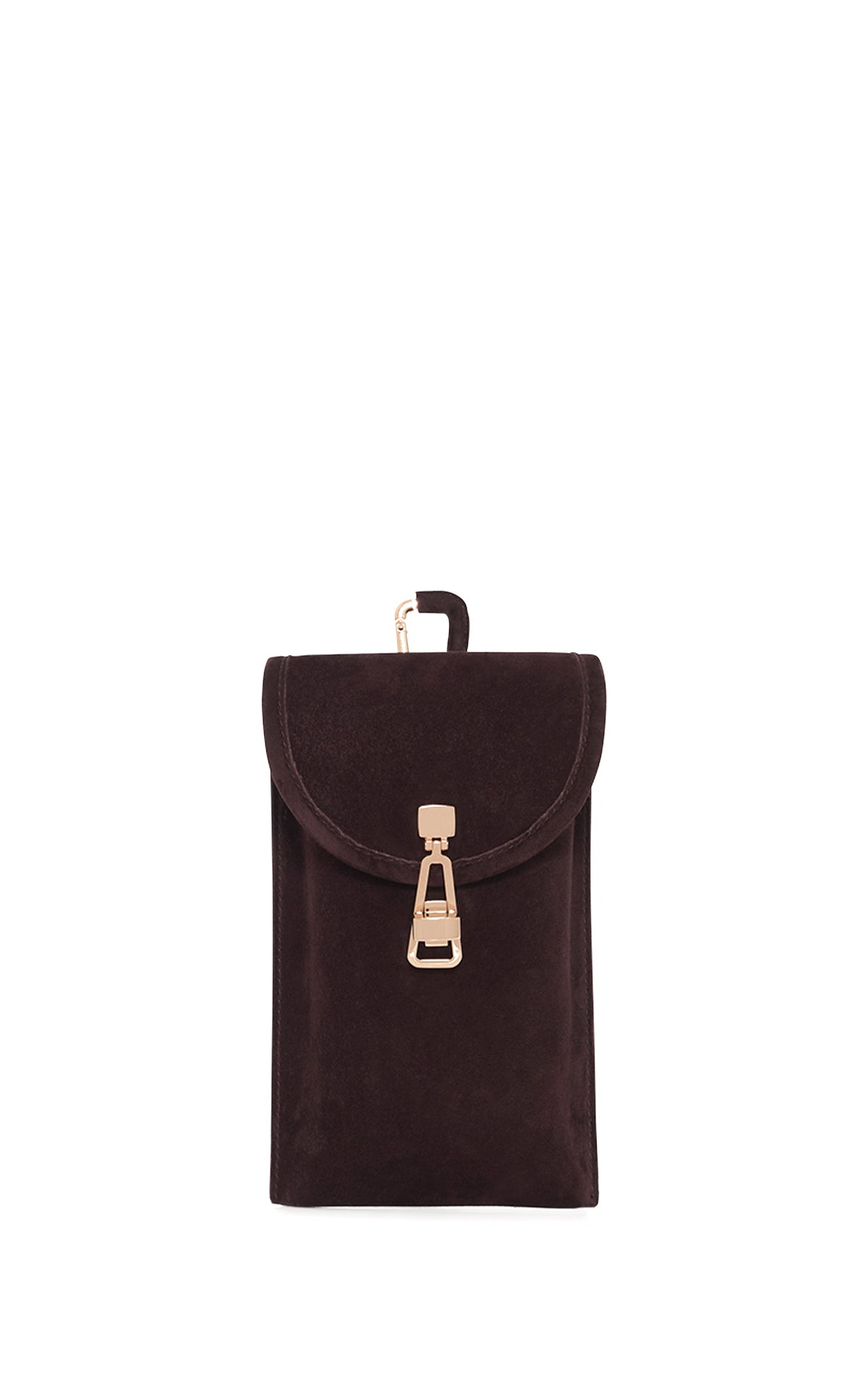 Sunglasses Pouch in Dark Brown Suede