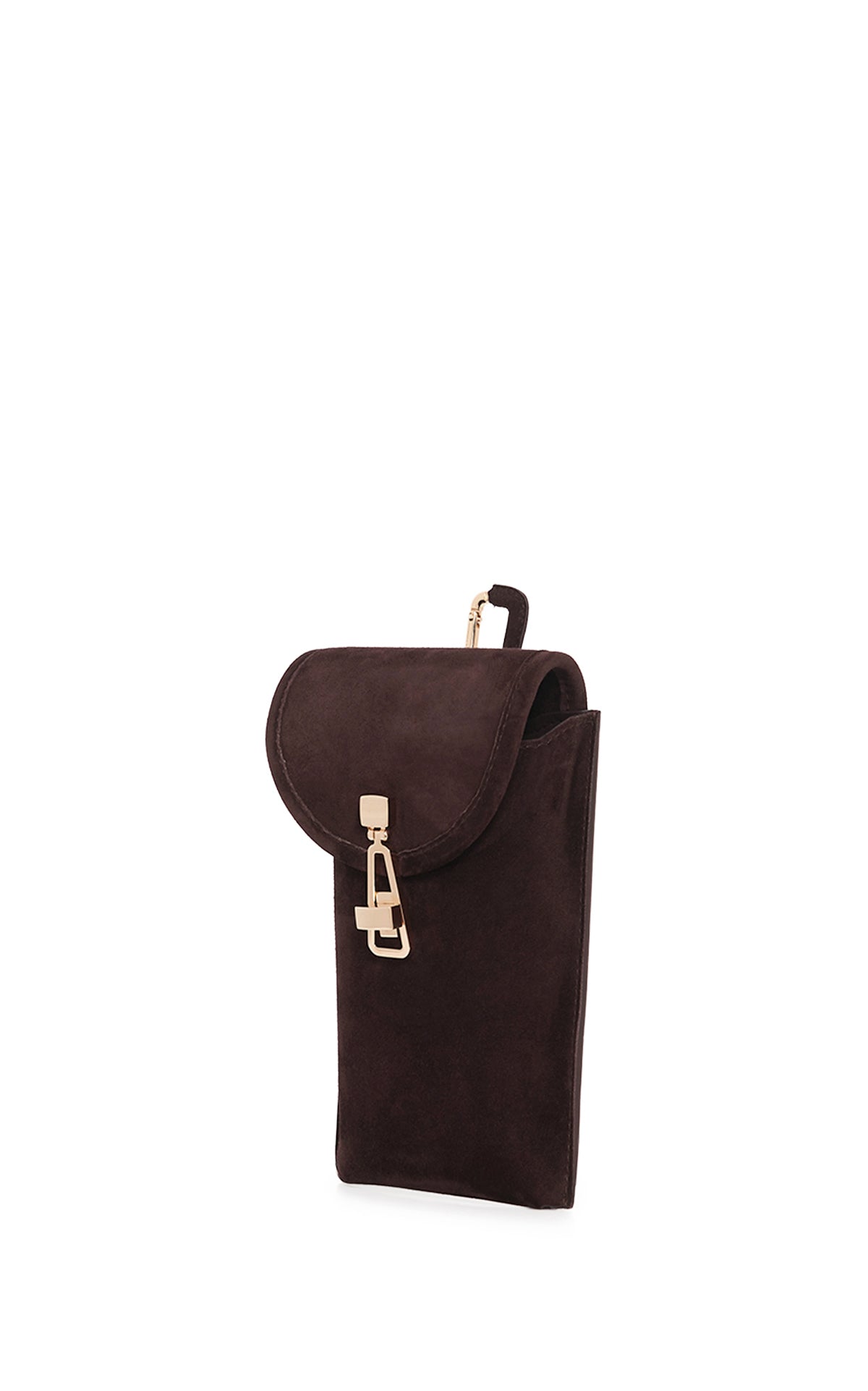 Sunglasses Pouch in Dark Brown Suede