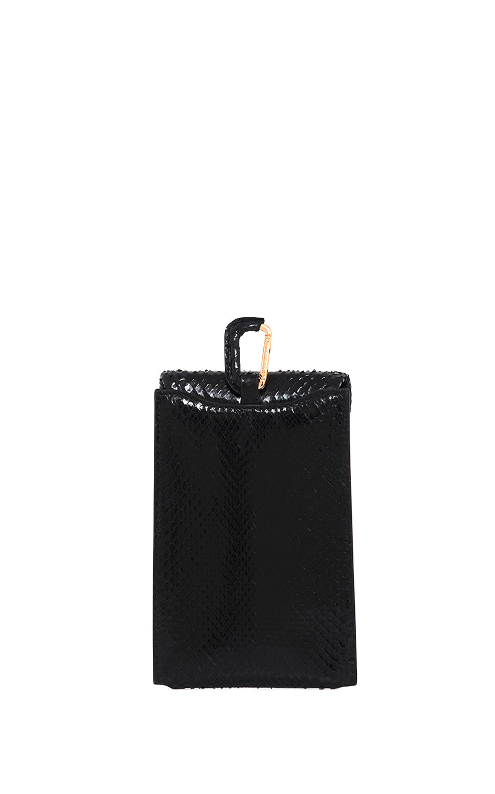 Small Leonora Flap Bag in Black Snakeskin with Sunglasses Pouch
