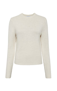 アイボリーカシミアのタイタスニットセーター