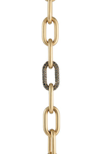 Pave Link Bracelet in 18K Yellow Gold & Black Diamonds (Classic Links)