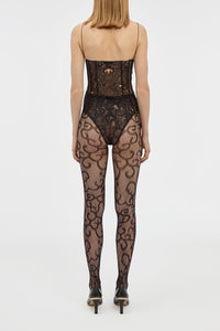 Bellarose Bodysuit in Black Silk Organza Lace