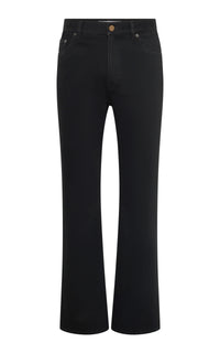 Rey Straight-leg Five Pocket Pant in Black Sea Island Cotton Denim