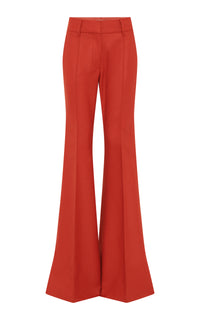 Rhein Flare Pant in Antelope Orange Wool Cashmere Flannel