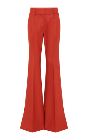 Rhein Flare Pant in Antelope Orange Wool Cashmere Flannel